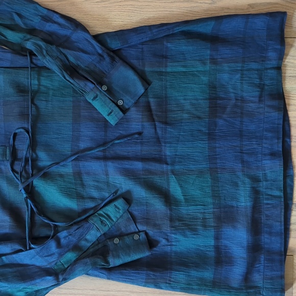 LOFT Plaid Shirtdress Sz XS - Picture 4 of 6